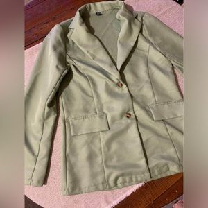 shein sage green blazer / jacket